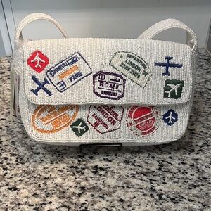 NWT Beaded Travel Passport Stamp Bag